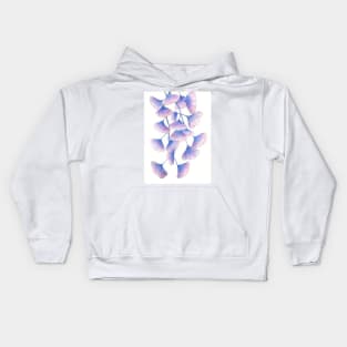 Blue and Pink Ginko leaves Kids Hoodie